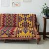 Large Plaid Blanket Cotton Knitted Jacquard Bohemian Soft Washable for Sofa Armchair Bedroom (130 * 180CM, Geometric)