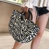 Summer Handmade Straw Weave Bags Women Beach Weaving Ladies Straw Bag Wrapped Beach Bag Moon Shaped Top Handle Handbags Totes