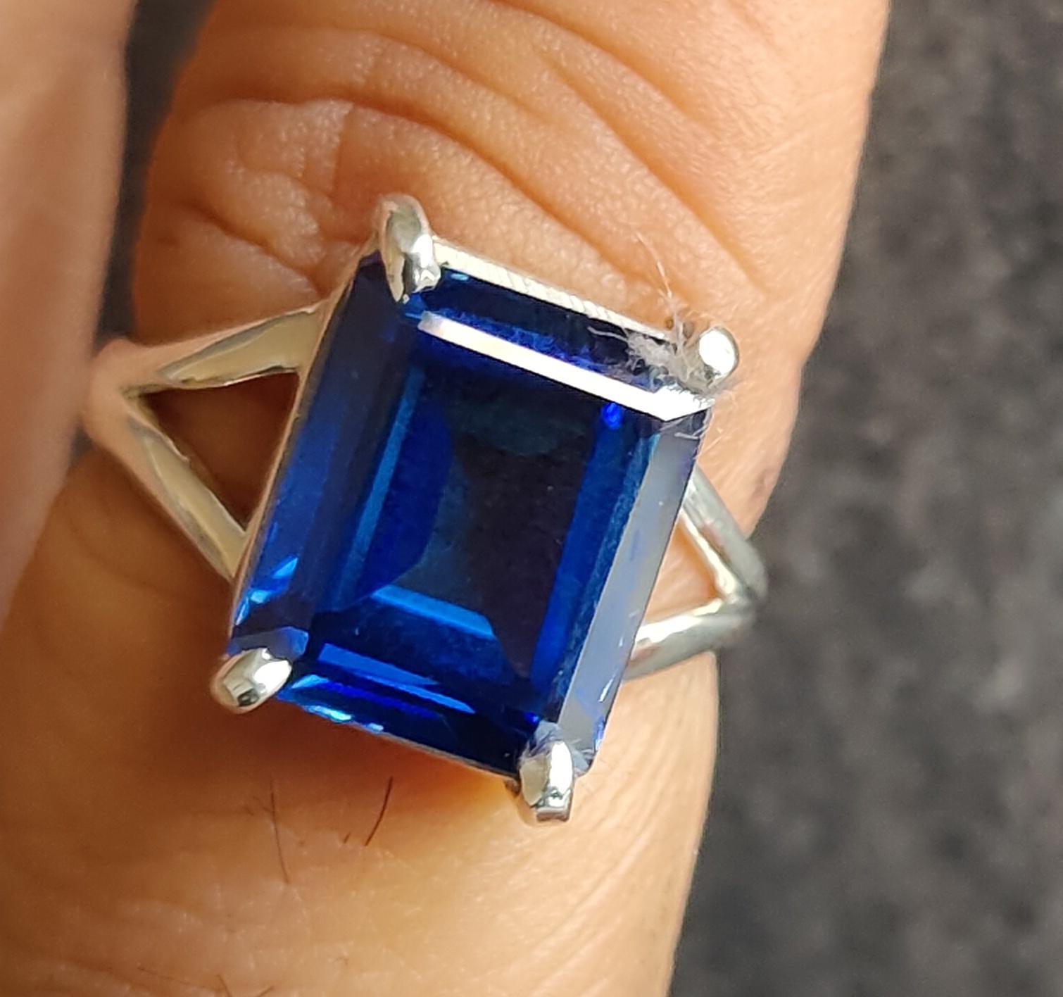 

Кольцо с танзанитом, подарок для женщин, кольцо из цельного серебра 925 пробы с драгоценным камнем, украшения ручной работы, эффектное кольцо в стиле бохо, кольцо с синим камнем 12