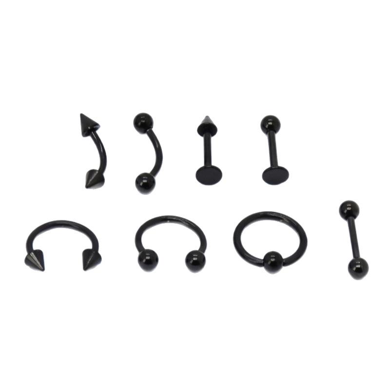 European and American Style Stainless Steel Nose Ring and Stud Earrings for Body Piercing