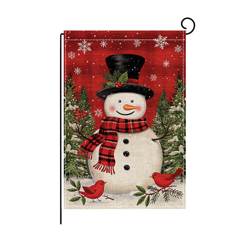 Weihnachten Bedruckte Gartenflagge Polyester Doppellagig Bedruckte Outdoor-Flagge Hof Dekorativ Bunte Flagge