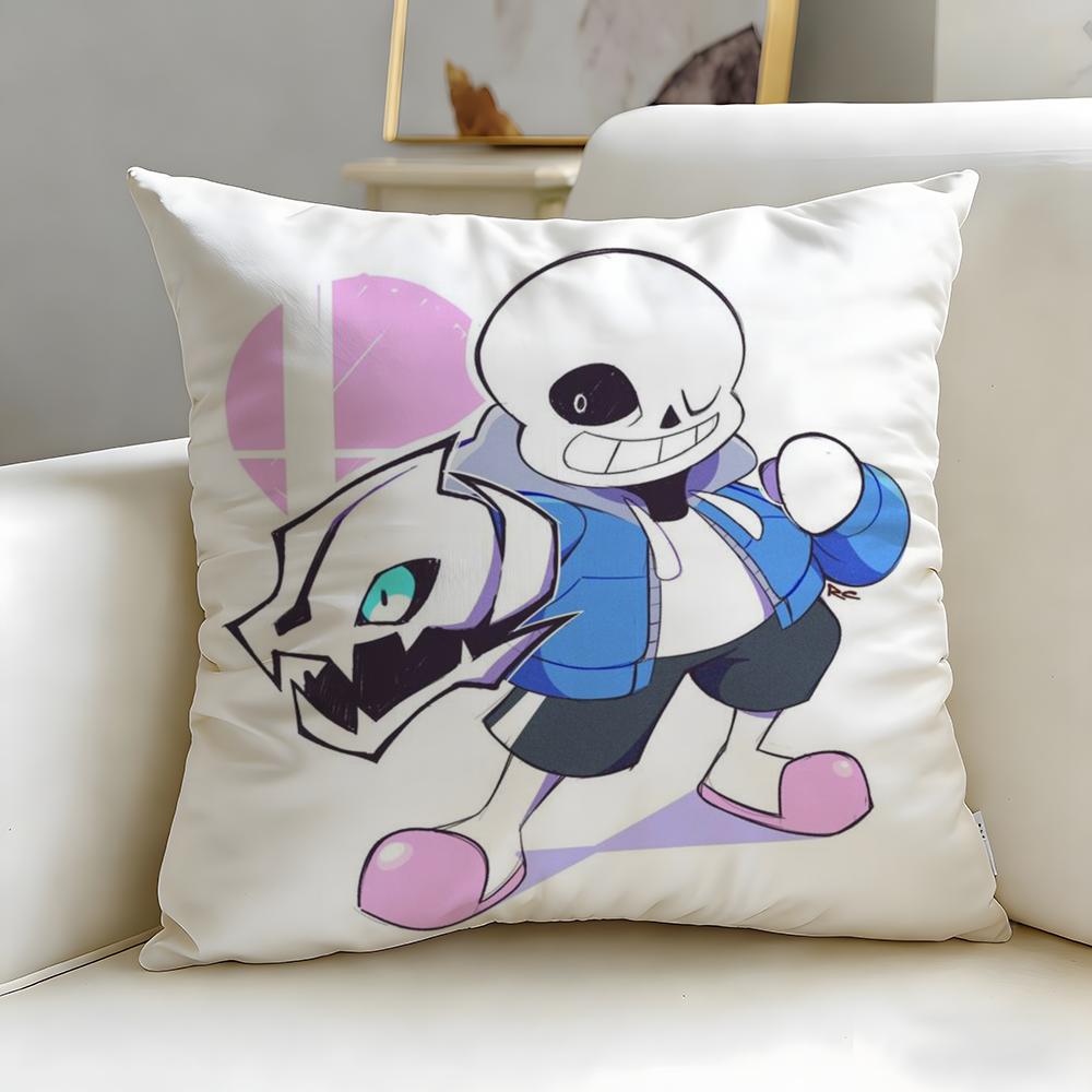 classic game Undertale Cushion Cover Soft  EasyWash Pillow Case  Versatile for Couch Bed Travel and Office