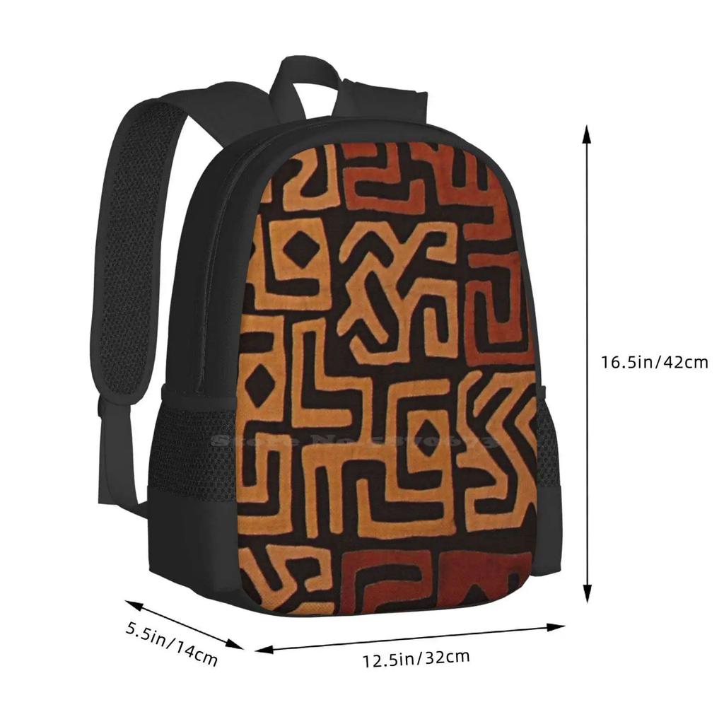 African Mudcloth Pattern Hot Sale Backpack Fashion Bags Mudcloth Pattern Ethnic Geometric Bohemian Minimal Simple African Mud