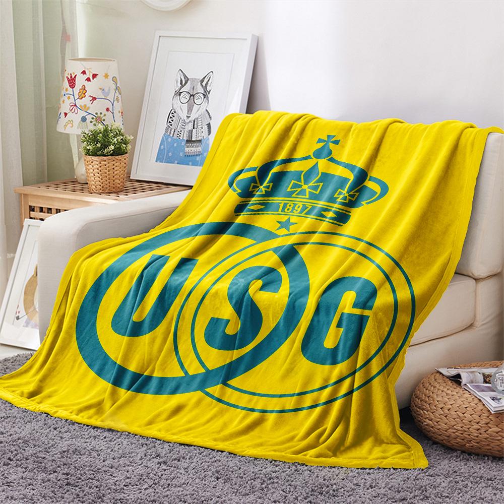 Royal Union Saint-Gilloise Flanelldecke mit Aufdruck, Hohe Qualität, Bequem für alle Jahreszeiten, Heimdekoration, Wärme und Komfort