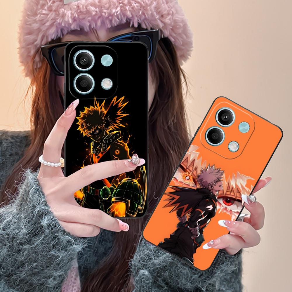 MHA Bakugo Mobile Phone Case for POCO F7 F6 F5 F4 F3 F2 Pro GT C75 C71 C65 C61 C40 Pro Ultra Colorful Printing Cover Smartphone