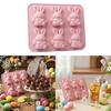 Easter Bunny Silicone Molds, 3D Bunny Chocolate Mold Easter Rabbit Mould For Baking Cake Pop Jel Ice Cube Trays Candles Soap
