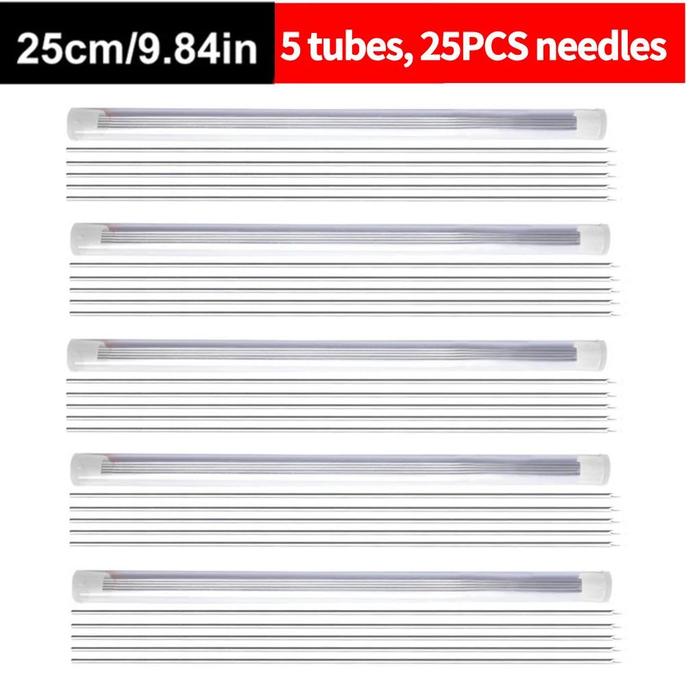 5-25PCS Earthworm Hooking Needle Worm Fishing Needle Hollow Earthworm Hook Needle Fishing Baiting Tool for Carp Fishing 20-30cm