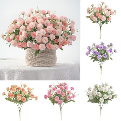 20 Köpfe Nelkenstrauß Künstliche Blumen Braut Hochzeit Heimdekoration Fake Blumen Faux