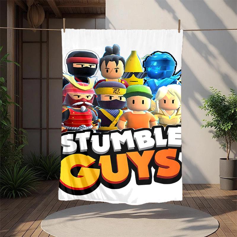 Stumble Guys Flannel Blanket Soft Warm All-Season Throw, Design for Camping, Car Travel, Hiking Sofa, Bed, Office Perfect Gift for Parties