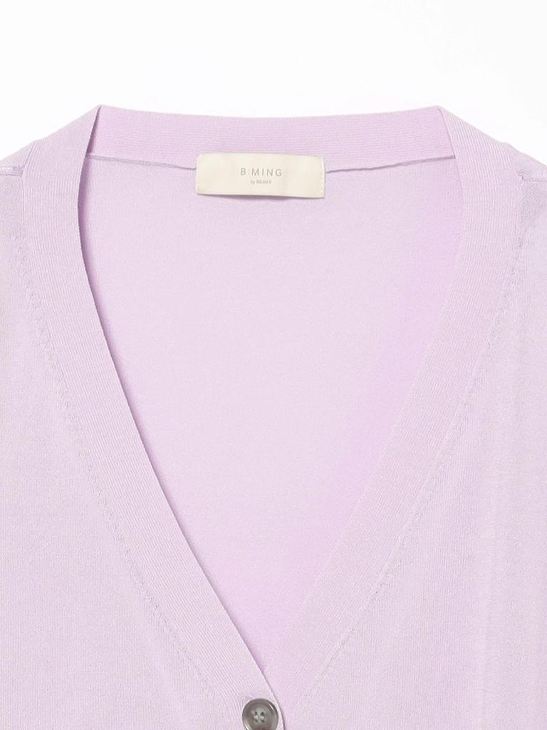B:MING LIFE STORE by BEAMS Women's L/S Knit Sheer Oversized Cardigan, Lavender, One Size