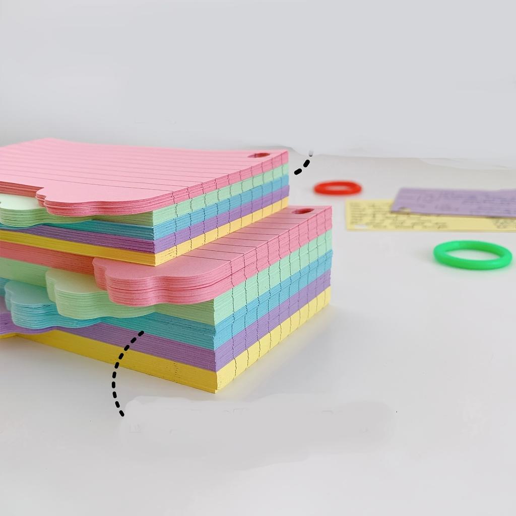 125 PCS Tabbed Index Cards, Colorful 3 x 5 Inch Flash Card Dividers Cards Ruled Notecards with 2 rings for Learning Note Taking To Do List