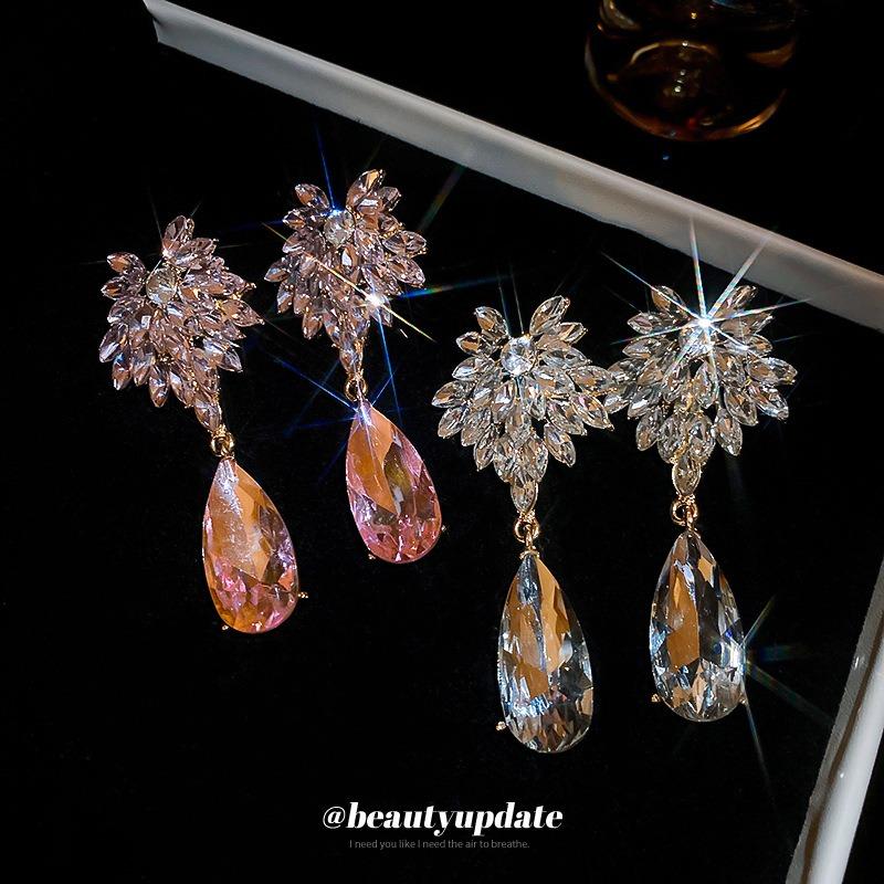 Silver Needle Diamond Drop Earrings Women's Niche Exaggerated Design Earrings Earrings Fashion Temperament Earrings Light Luxury High Sense