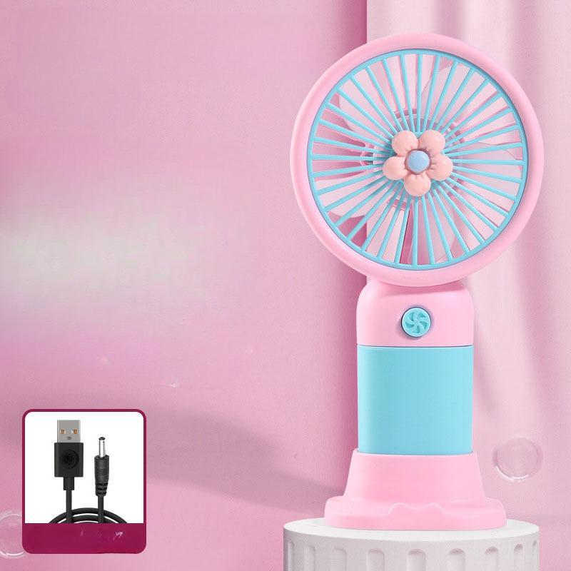 Cartoon Fruit Flower Portable Desktop Lazy Fan Mobile Phone Stand Multi Use Handheld Small Fan Student Charging Edition