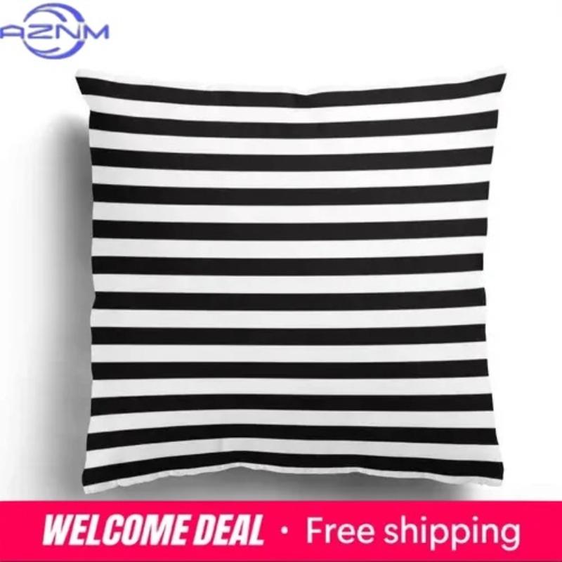 Modern Home Living Room Decorative Pillowcase Cushion Cover Nordic Black White Simple Zipper Pillowcase