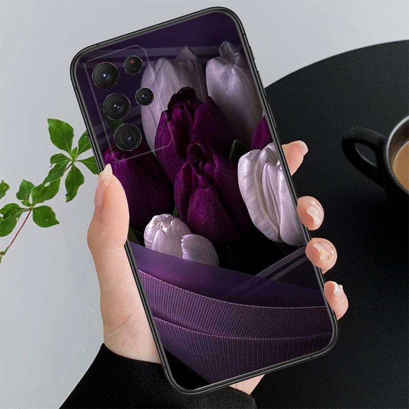 

Чехол для телефона с цветами и тюльпанами для S24 S23 S22 S21 S20 Ultra S20 S22 S21 S23 S20 FE S24 Plus S21 Ultra