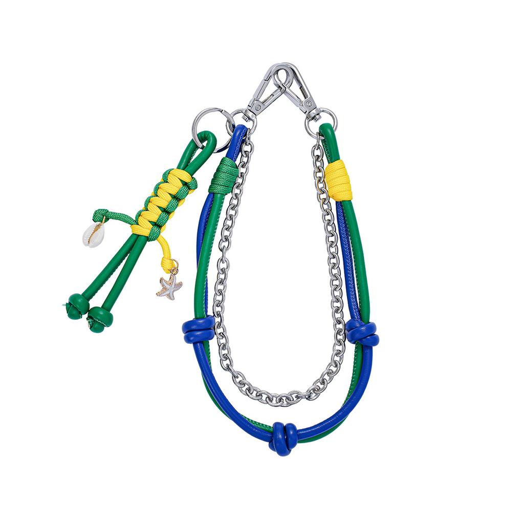 Trendy PU Rope Hanging Pendant Metal Chain For Bags Keys And Clothing Jeans Style Decoration 2025 Fashion Bag Decoration