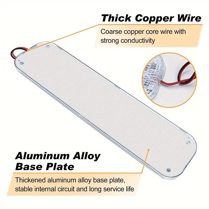 Car Reading Light COB High-brightness Thin 12V-80V 24V LED Interior Light Dome Lamp With Switch For Van Lorry Truck RV Camper