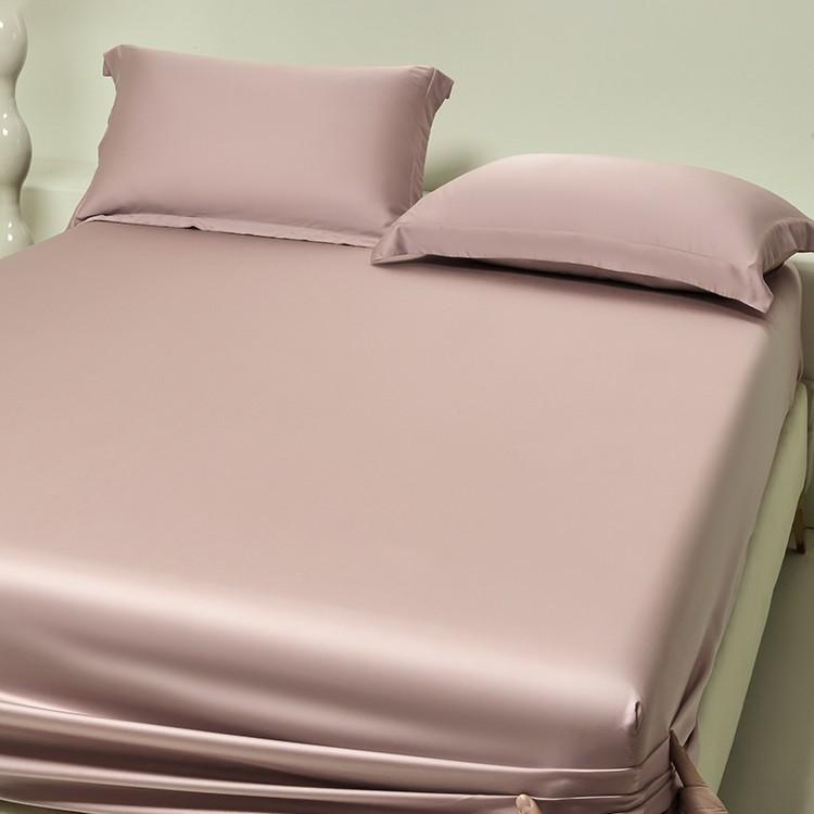 Solid Color 100s Tencel Fitted Sheet Set: Mattress Protector & Enclosed Three-Piece Style