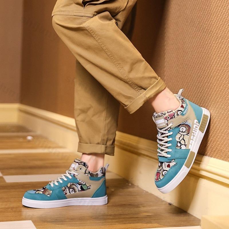 Fashion High Top Men's Casual Sport Shoes Spring 2025 New Comfortable Versatile Niche Design Comfortable Fashion Trend Non slip Sneakers