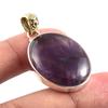 Natural Cacoxenite Gemstone 925 Sterling Silver Gift Two Tone Pendant 1.5'' N9H62