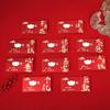 Traditional Fan Design Red Envelope 6/8/10 Cards Frosted Spring Festival Red Wallet with Chinese Knot Tassel