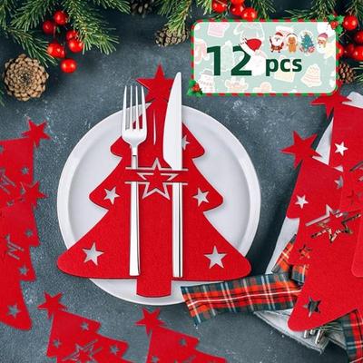 Christmas Cutlery Felt Pad for Holiday Dining Table Décor