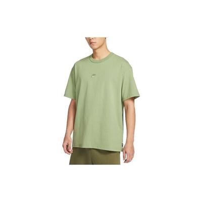 Solid Color Logo Crewneck Short Sleeve T-Shirt Men Tops Yellow-Green DO7393-386