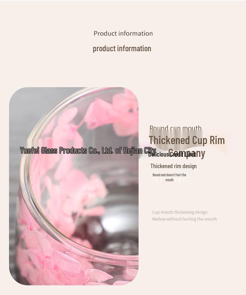 Elegant Double-Layer Glass Cup with Real Flower Design - Perfect for Coffee or Water, Made from High-Quality Borosilicate.