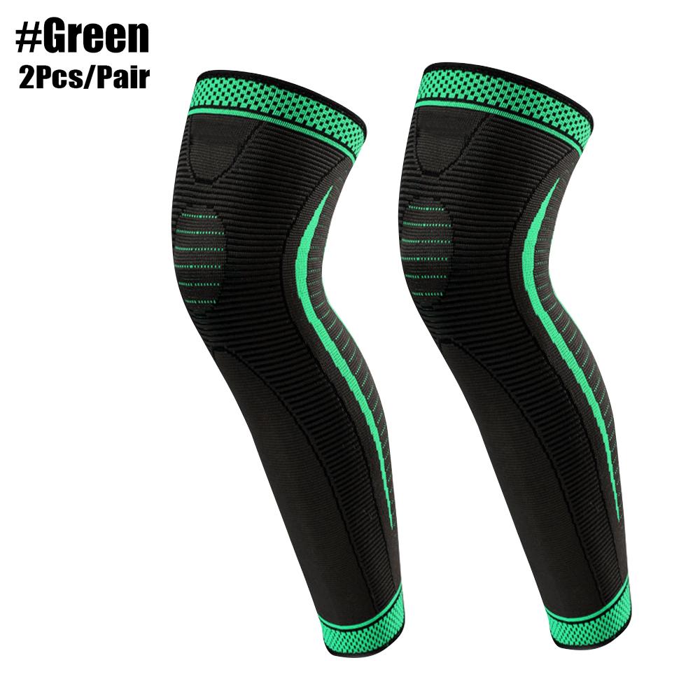 1/2 Pcs Sport Full Leg Compression Sleeves Long Knee Support For Cycling Running Basketball Weightlift Workout Joint Pain Relief