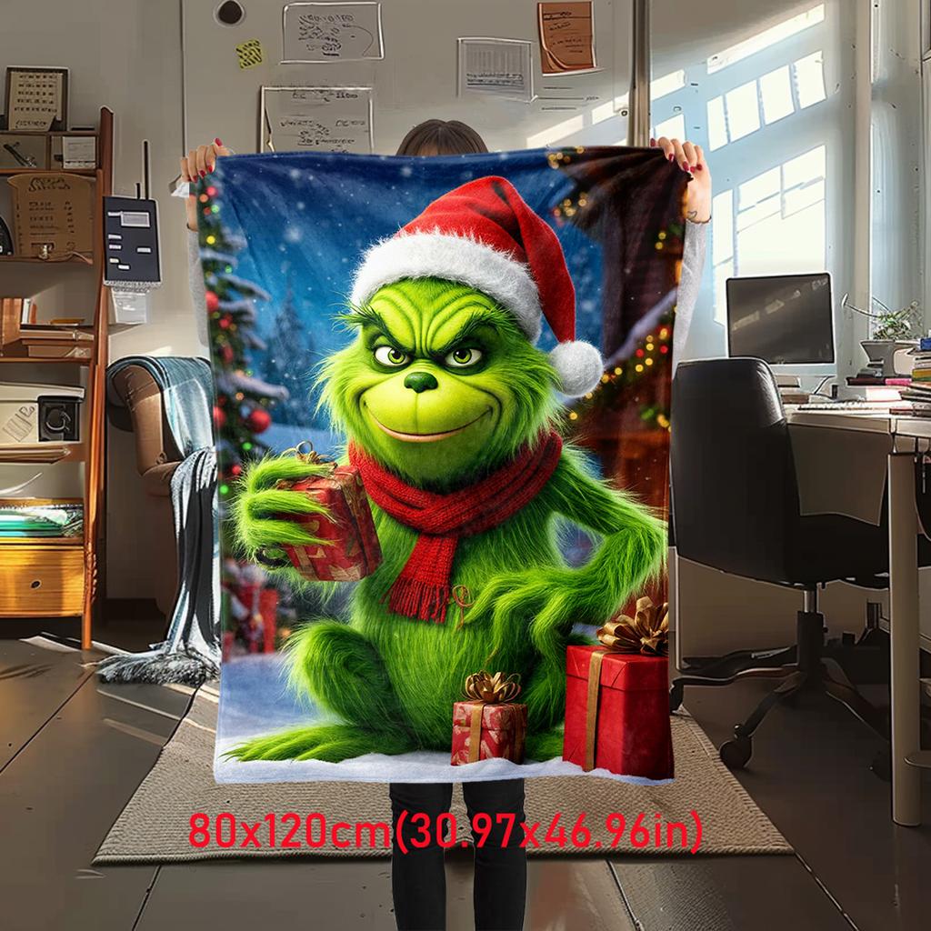 Christmas Gift Comedy Movie How the Grinch Stole Christmas blanket home warming, four season bed decoration sofa cover flannel throwing blanket K22