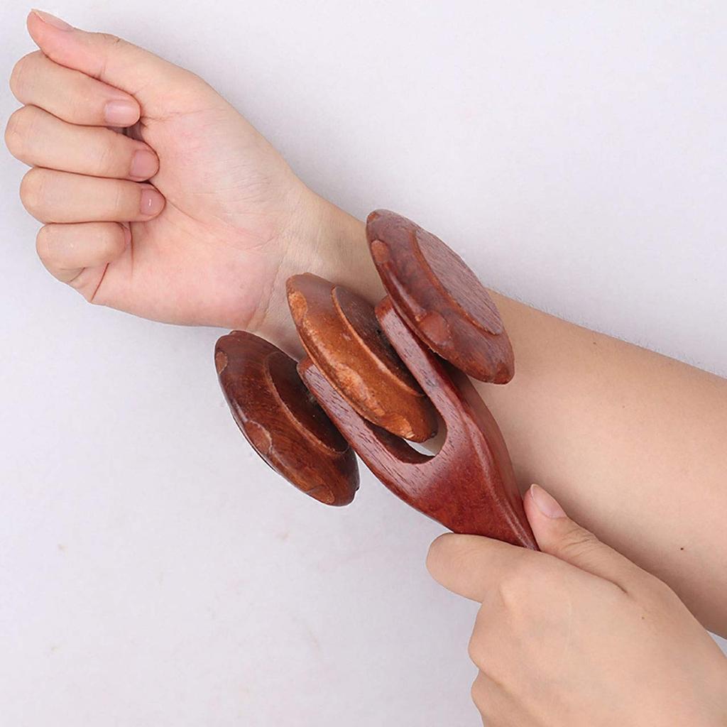 HAMILO Wooden Roller for Cellulite, Upper Arms, Waist, Shoulders, Facial Beauty, Muscle Relaxation