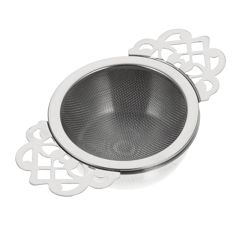 Stainless Steel Tea Strainer Double Handles Mesh Filter High Temperature Resistant For Home Office Tea Ceremony Supply