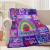 Teacher Appreciation Rainbow & Hearts Inspirational Quote Blanket - Soft All-Season Throw for Classroom, Office & Travel Gift