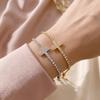 Classic Cross Bracelet Light Luxury Elegant Fine Bangle Party Costume Zircon Paved Bracelet Gift