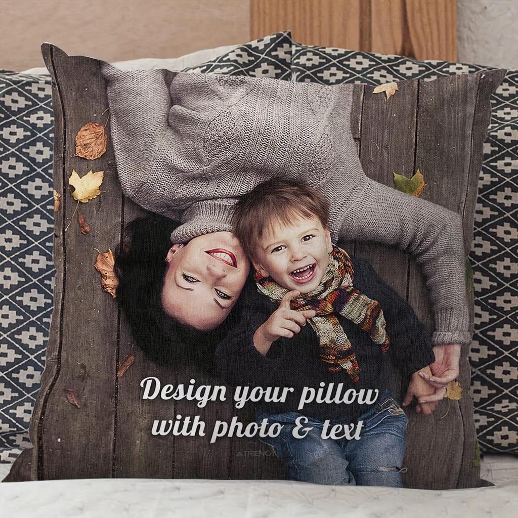 1 Customized Pillowcase, Personalized Photo Decoration Pillow Cover Gift, Suitable for Home Decoration Valentine's Day, Christma