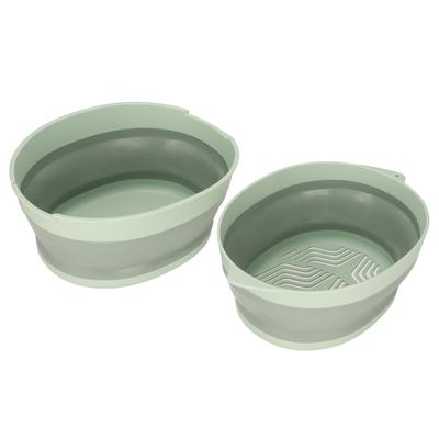 Double Layer Drain Basket Separate Design Foldable Portable Fruit Vegetable Storage Basket for Kitchen Outdoor Travel