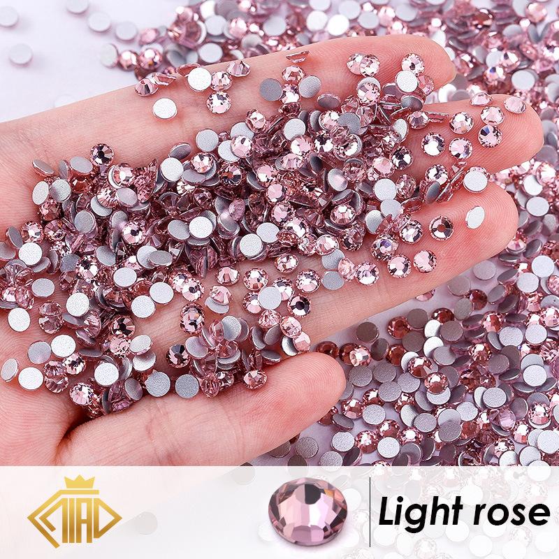 Support Fan Sticker Drill Rhinestone Flat Bottom Drill Nail Drill Sticker Face Bright Drill Diy Glass Round Diamond Color Diamond Small Diamond