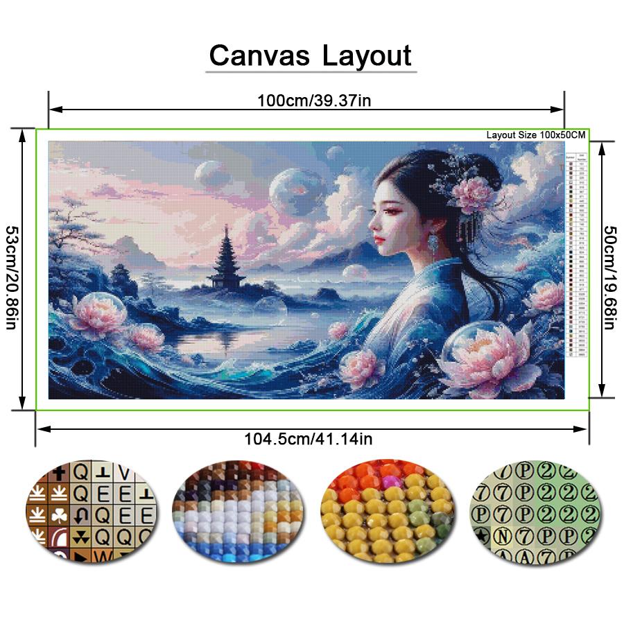 Beautiful Woman Large Size Diamond Painting Scenery Diy Full Square Round Drill Rhinestone Embroidery Mosaic Cross Stitch Kits Wall Decor