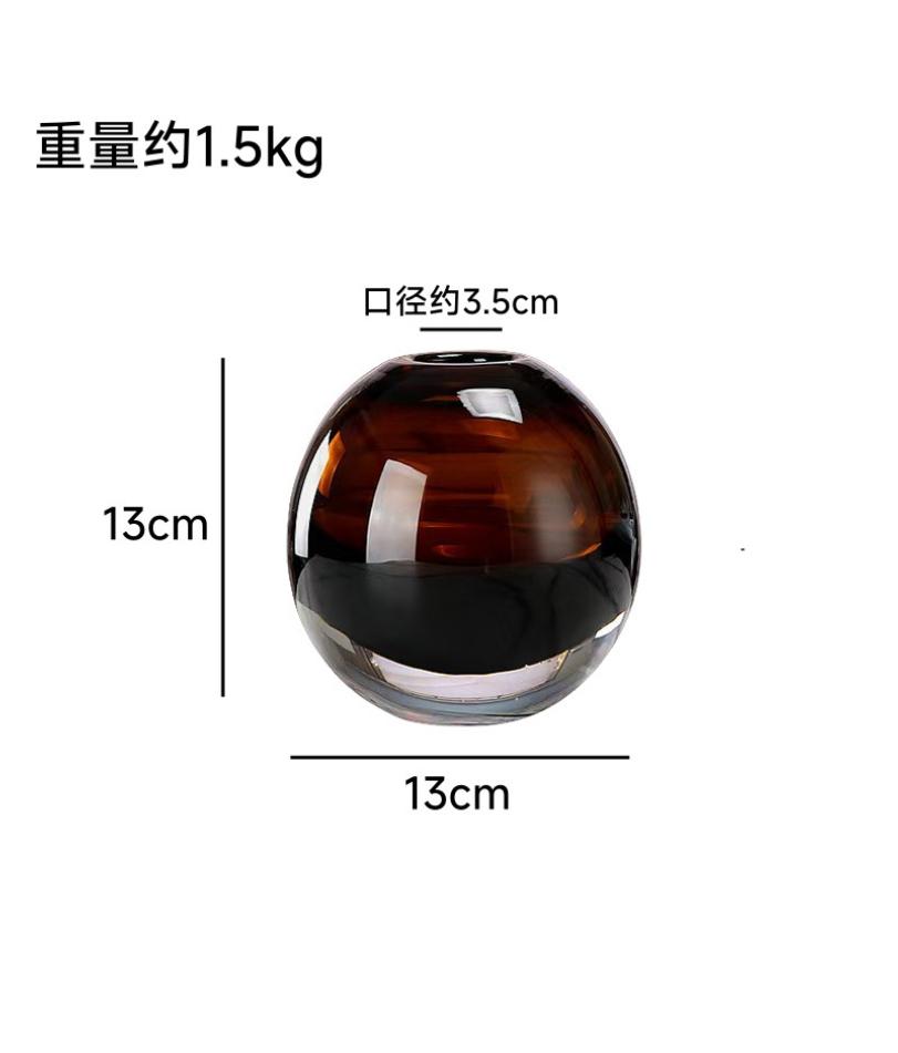 Glass Vase Vintage High-End Feel Model Home Hydroponic Flower Arrangement Living Room Craft Ornament