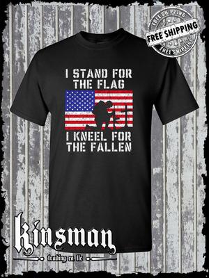 I Stand for the Flag I Kneel for the Fallen T-Shirt / US Flag / Cross