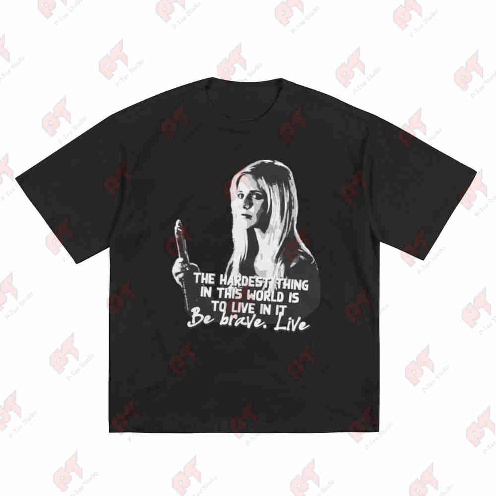Buffy Bravery Quote Short Sleeve Tee 100% Cotton T-Shirt
