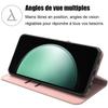 Coque de protection - BOOLING - pour Samsung Galaxy S23 FE - Rose - Antichoc en Cuir PU - 2 Verres Trempés