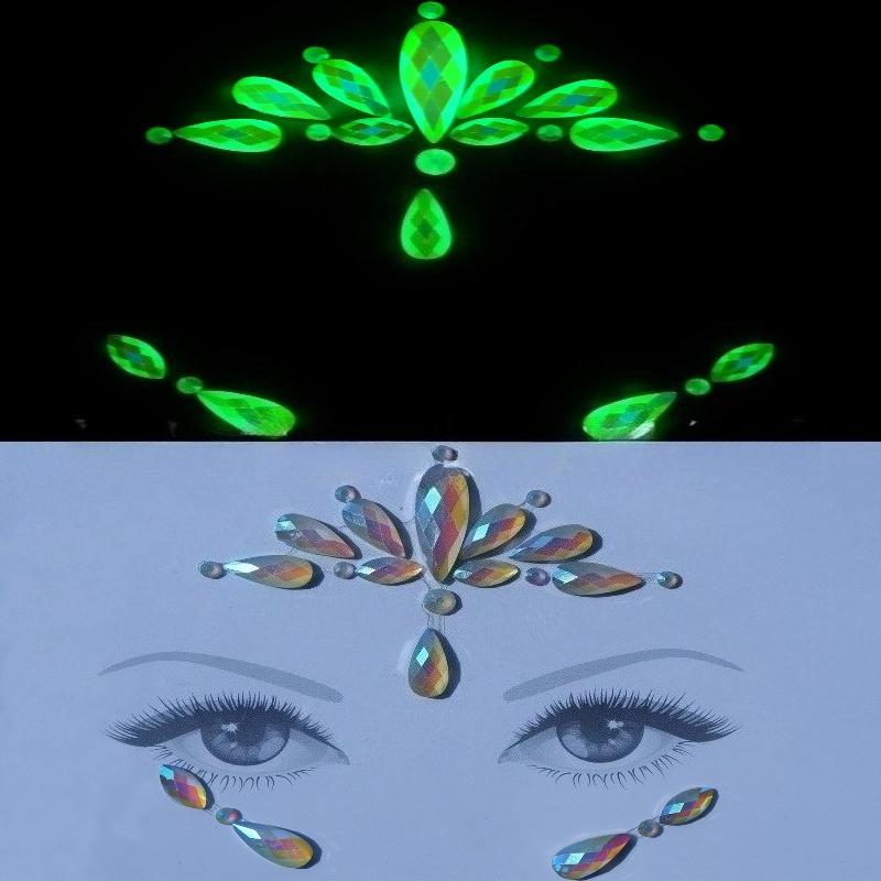 Crystal Tattoo Sticker Glitter Eyeliner Eyebrow Makeup Face Eyes Diamond Temporary Tattoo Rock Rhinestone 3D Eyeliner Stickers