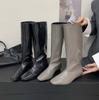 2025 autumn and winter new high knight boots women's head low heels but knee boots autumn and winter boots