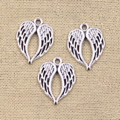10pcs 21x18mm Antique Silver Color Charms Heart Angel Wings Charms for Handmade Bracelet Necklace Jewelry Making
