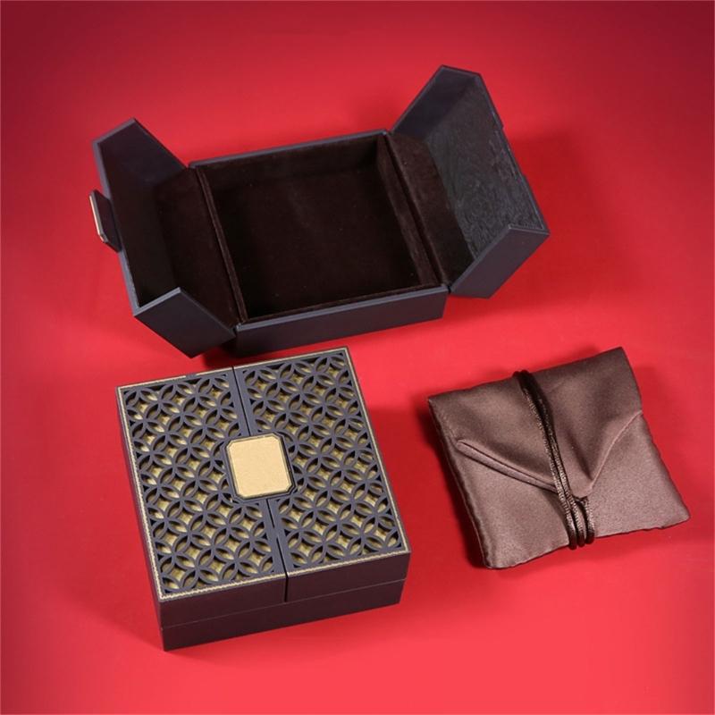 Elegant Black Jewelry Boxes Fancy Cardboard Designs Portable Accessory for Necklace Ring Earring Display and Storage