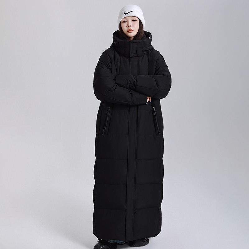 New Autumn and Winter Couples Long Knee Down Jackets for Men and Women Loose Casual Warm Jackets