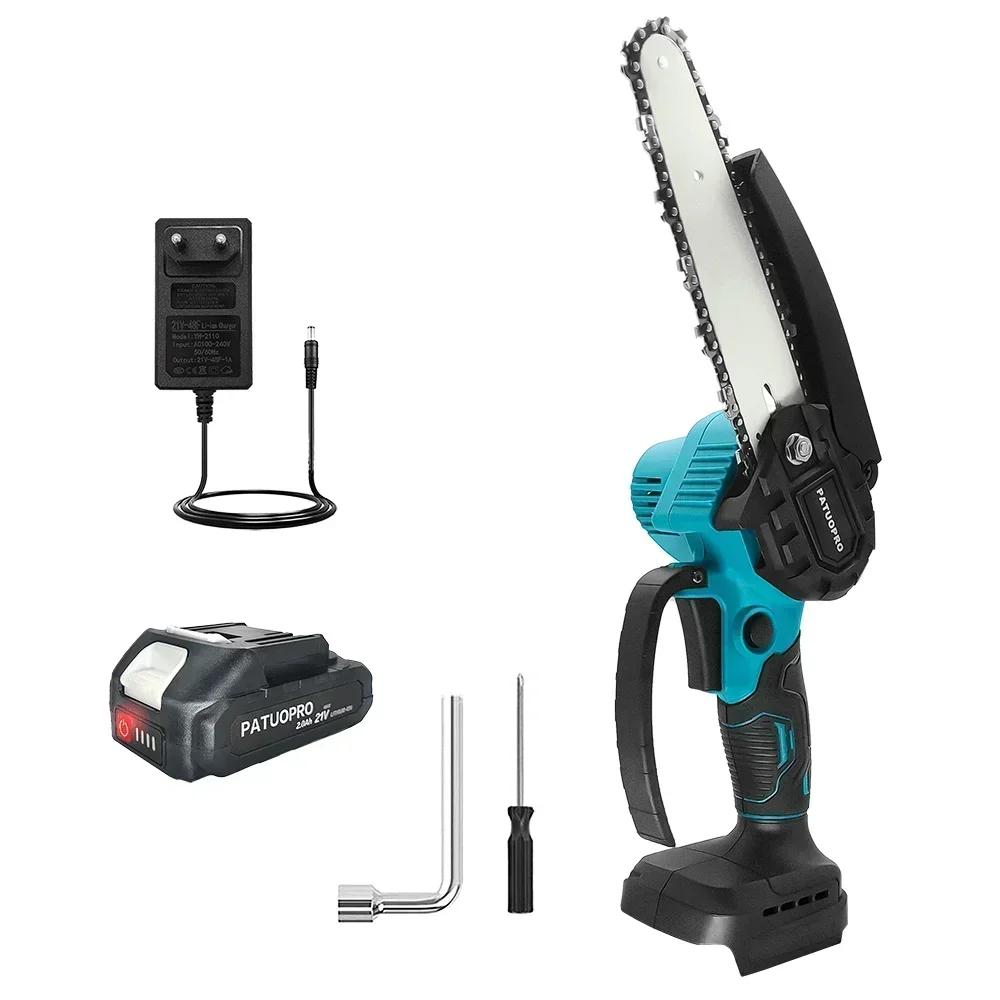 6inch Brushless Electric Chain Saw Cordless Portable Tree Branch Logging Chainsaw Woodworking Garden Tool For Makita 18V Battery