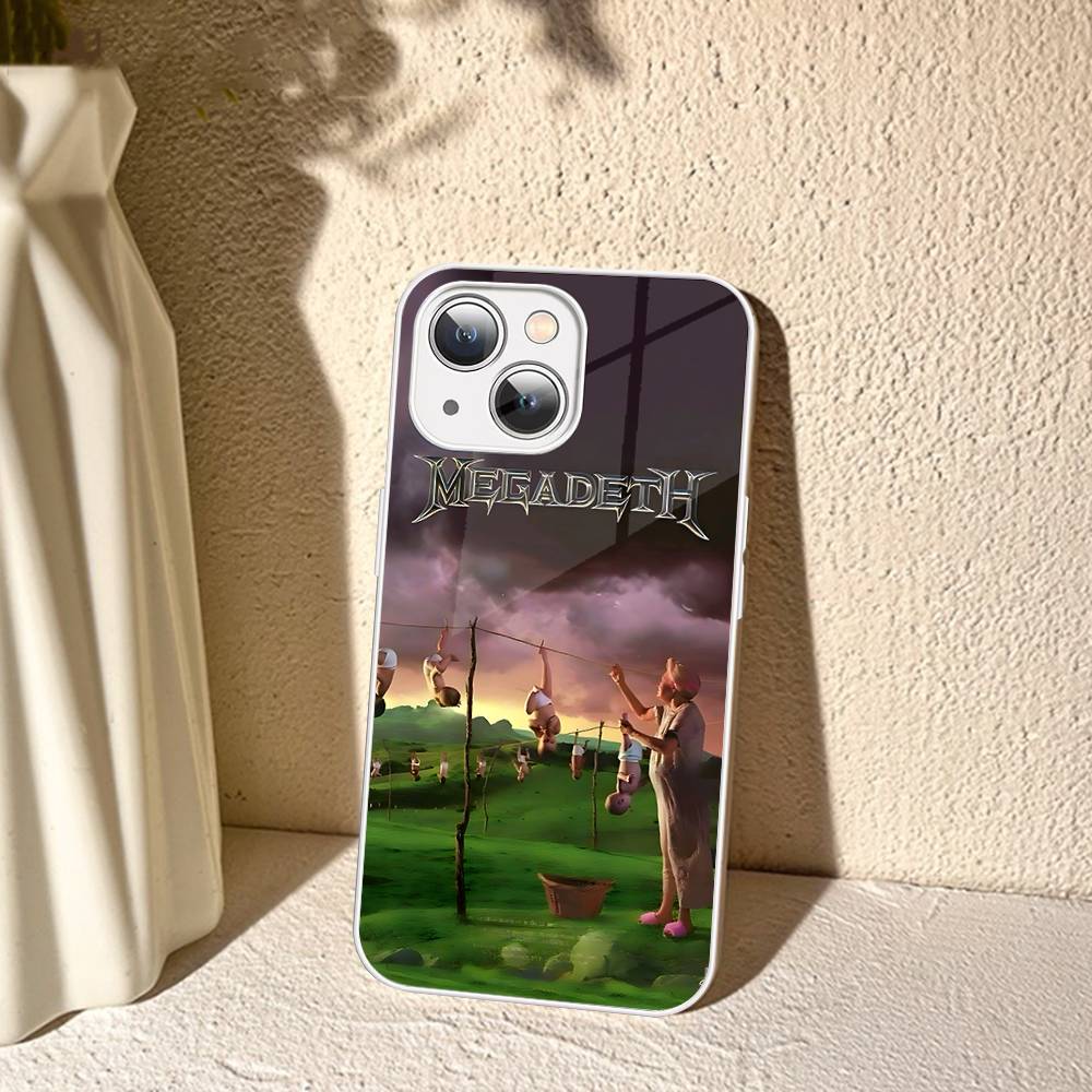 Rock Band Megadeths Tempered Glass For Iphone 14 13 12 11 Pro Mini XS MAX 14Plus X XS XR Fundas