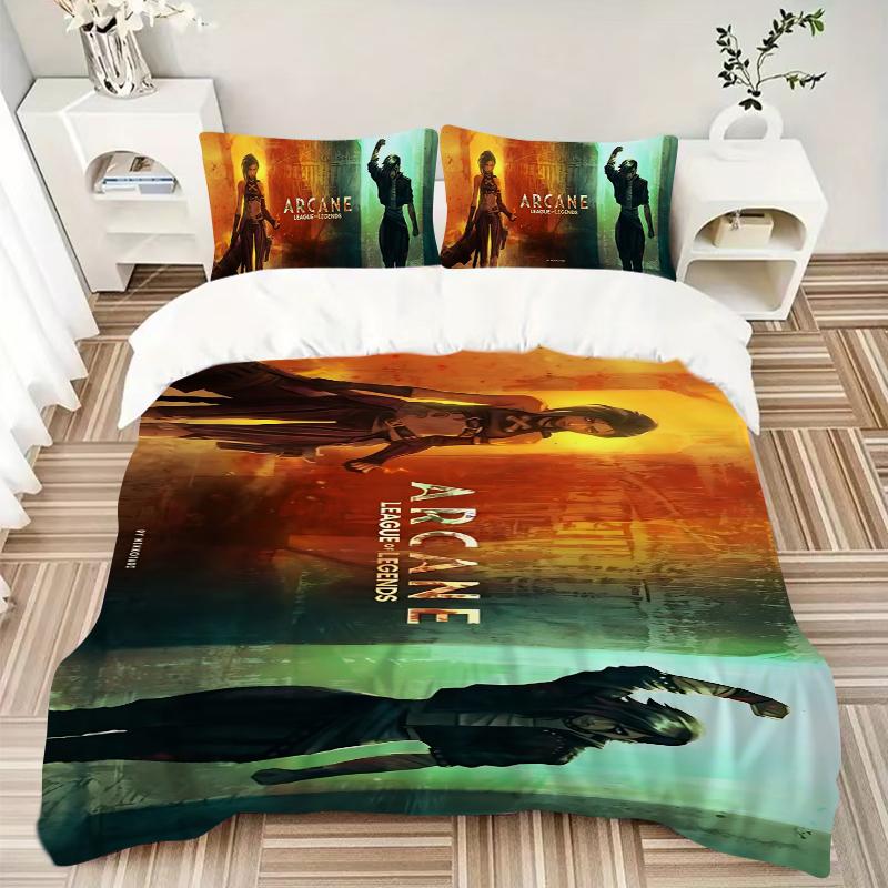 Arcane Legends Shadows Printed 3pcs Bedding Set Soft Microfiber 1 Duvet Cover And 2 Pillowcases Home Bedroom Decor Xmas Gift Tk17
